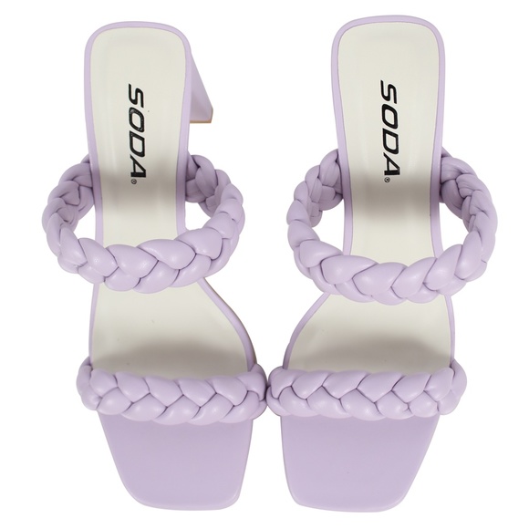Shoes - Orchid Braided Open Toe Double Strap Heels